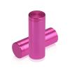 (Set of 4) 3/4'' Diameter X 2'' Barrel Length, Affordable Aluminum Standoffs, Rosy Pink Anodized Finish Standoff and (4) 2216Z Screws and (4) LANC1 Anchors for concrete/drywall (For Inside/Outside) [Required Material Hole Size: 7/16'']