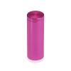 (Set of 4) 3/4'' Diameter X 2'' Barrel Length, Affordable Aluminum Standoffs, Rosy Pink Anodized Finish Standoff and (4) 2216Z Screws and (4) LANC1 Anchors for concrete/drywall (For Inside/Outside) [Required Material Hole Size: 7/16'']