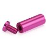 3/4'' Diameter X 2'' Barrel Length, Affordable Aluminum Standoffs, Rosy Pink Anodized Finish Easy Fasten Standoff (For Inside / Outside use) [Required Material Hole Size: 7/16'']