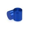 1'' Diameter X 1'' Barrel Length, Affordable Aluminum Standoffs, Blue Anodized Finish Easy Fasten Standoff (For Inside / Outside use) [Required Material Hole Size: 7/16'']