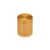 1'' Diameter X 1'' Barrel Length, Affordable Aluminum Standoffs, Gold Anodized Finish Easy Fasten Standoff (For Inside / Outside use) [Required Material Hole Size: 7/16'']