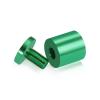 1'' Diameter X 1'' Barrel Length, Affordable Aluminum Standoffs, Green Anodized Finish Easy Fasten Standoff (For Inside / Outside use) [Required Material Hole Size: 7/16'']