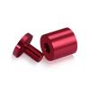 1'' Diameter X 1'' Barrel Length, Affordable Aluminum Standoffs, Cherry Red Anodized Finish Easy Fasten Standoff (For Inside / Outside use) [Required Material Hole Size: 7/16'']