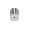 (Set of 4) 1'' Diameter X 1'' Barrel Length, Affordable Aluminum Standoffs, Silver Anodized Finish Standoff and (4) 2216Z Screws and (4) LANC1 Anchors for concrete/drywall (For Inside/Outside) [Required Material Hole Size: 7/16'']