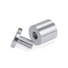 1'' Diameter X 1'' Barrel Length, Affordable Aluminum Standoffs, Silver Anodized Finish Easy Fasten Standoff (For Inside / Outside use) [Required Material Hole Size: 7/16'']