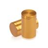 1'' Diameter X 1-1/2'' Barrel Length, Affordable Aluminum Standoffs, Gold Anodized Finish Easy Fasten Standoff (For Inside / Outside use) [Required Material Hole Size: 7/16'']