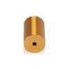 (Set of 4) 1'' Diameter X 1-1/2'' Barrel Length, Affordable Aluminum Standoffs, Gold Anodized Finish Standoff and (4) 2216Z Screws and (4) LANC1 Anchors for concrete/drywall (For Inside/Outside) [Required Material Hole Size: 7/16'']