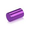 (Set of 4) 1'' Diameter X 1-1/2'' Barrel Length, Affordable Aluminum Standoffs, Purple Anodized Finish Standoff and (4) 2216Z Screws and (4) LANC1 Anchors for concrete/drywall (For Inside/Outside) [Required Material Hole Size: 7/16'']