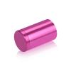 (Set of 4) 1'' Diameter X 1-1/2'' Barrel Length, Affordable Aluminum Standoffs, Rosy Pink Anodized Finish Standoff and (4) 2216Z Screws and (4) LANC1 Anchors for concrete/drywall (For Inside/Outside) [Required Material Hole Size: 7/16'']