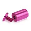 1'' Diameter X 1-1/2'' Barrel Length, Affordable Aluminum Standoffs, Rosy Pink Anodized Finish Easy Fasten Standoff (For Inside / Outside use) [Required Material Hole Size: 7/16'']