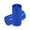 1'' Diameter X 2'' Barrel Length, Affordable Aluminum Standoffs, Blue Anodized Finish Easy Fasten Standoff (For Inside / Outside use) [Required Material Hole Size: 7/16'']