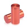 1'' Diameter X 2'' Barrel Length, Affordable Aluminum Standoffs, Copper Anodized Finish Easy Fasten Standoff (For Inside / Outside use) [Required Material Hole Size: 7/16'']