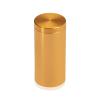 1'' Diameter X 2'' Barrel Length, Affordable Aluminum Standoffs, Gold Anodized Finish Easy Fasten Standoff (For Inside / Outside use) [Required Material Hole Size: 7/16'']