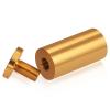 1'' Diameter X 2'' Barrel Length, Affordable Aluminum Standoffs, Gold Anodized Finish Easy Fasten Standoff (For Inside / Outside use) [Required Material Hole Size: 7/16'']