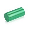 1'' Diameter X 2'' Barrel Length, Affordable Aluminum Standoffs, Green Anodized Finish Easy Fasten Standoff (For Inside / Outside use) [Required Material Hole Size: 7/16'']