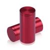 1'' Diameter X 2'' Barrel Length, Affordable Aluminum Standoffs, Cherry Red Anodized Finish Easy Fasten Standoff (For Inside / Outside use) [Required Material Hole Size: 7/16'']