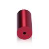 1'' Diameter X 2'' Barrel Length, Affordable Aluminum Standoffs, Cherry Red Anodized Finish Easy Fasten Standoff (For Inside / Outside use) [Required Material Hole Size: 7/16'']