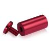 1'' Diameter X 2'' Barrel Length, Affordable Aluminum Standoffs, Cherry Red Anodized Finish Easy Fasten Standoff (For Inside / Outside use) [Required Material Hole Size: 7/16'']