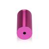 1'' Diameter X 2'' Barrel Length, Affordable Aluminum Standoffs, Rosy Pink Anodized Finish Easy Fasten Standoff (For Inside / Outside use) [Required Material Hole Size: 7/16'']