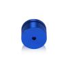 (Set of 4) 1-1/4'' Diameter X 1/2'' Barrel Length, Affordable Aluminum Standoffs, Blue Anodized Finish Standoff and (4) 2216Z Screws and (4) LANC1 Anchors for concrete/drywall (For Inside/Outside) [Required Material Hole Size: 7/16'']