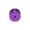 (Set of 4) 1-1/4'' Diameter X 1/2'' Barrel Length, Affordable Aluminum Standoffs, Purple Anodized Finish Standoff and (4) 2216Z Screws and (4) LANC1 Anchors for concrete/drywall (For Inside/Outside) [Required Material Hole Size: 7/16'']