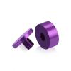 (Set of 4) 1-1/4'' Diameter X 1/2'' Barrel Length, Affordable Aluminum Standoffs, Purple Anodized Finish Standoff and (4) 2216Z Screws and (4) LANC1 Anchors for concrete/drywall (For Inside/Outside) [Required Material Hole Size: 7/16'']