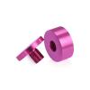 (Set of 4) 1-1/4'' Diameter X 1/2'' Barrel Length, Affordable Aluminum Standoffs, Rosy Pink Anodized Finish Standoff and (4) 2216Z Screws and (4) LANC1 Anchors for concrete/drywall (For Inside/Outside) [Required Material Hole Size: 7/16'']