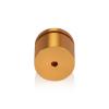 (Set of 4) 1-1/4'' Diameter X 3/4'' Barrel Length, Affordable Aluminum Standoffs, Gold Anodized Finish Standoff and (4) 2216Z Screws and (4) LANC1 Anchors for concrete/drywall (For Inside/Outside) [Required Material Hole Size: 7/16'']