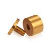 1-1/4'' Diameter X 3/4'' Barrel Length, Affordable Aluminum Standoffs, Gold Anodized Finish Easy Fasten Standoff (For Inside / Outside use) [Required Material Hole Size: 7/16'']