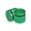 1-1/4'' Diameter X 3/4'' Barrel Length, Affordable Aluminum Standoffs, Green Anodized Finish Easy Fasten Standoff (For Inside / Outside use) [Required Material Hole Size: 7/16'']