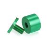 (Set of 4) 1-1/4'' Diameter X 3/4'' Barrel Length, Affordable Aluminum Standoffs, Green Anodized Finish Standoff and (4) 2216Z Screws and (4) LANC1 Anchors for concrete/drywall (For Inside/Outside) [Required Material Hole Size: 7/16'']