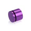 (Set of 4) 1-1/4'' Diameter X 3/4'' Barrel Length, Affordable Aluminum Standoffs, Purple Anodized Finish Standoff and (4) 2216Z Screws and (4) LANC1 Anchors for concrete/drywall (For Inside/Outside) [Required Material Hole Size: 7/16'']