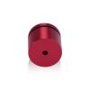 (Set of 4) 1-1/4'' Diameter X 3/4'' Barrel Length, Affordable Aluminum Standoffs, Cherry Red Anodized Finish Standoff and (4) 2216Z Screws and (4) LANC1 Anchors for concrete/drywall (For Inside/Outside) [Required Material Hole Size: 7/16'']