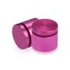 1-1/4'' Diameter X 3/4'' Barrel Length, Affordable Aluminum Standoffs, Rosy Pink Anodized Finish Easy Fasten Standoff (For Inside / Outside use) [Required Material Hole Size: 7/16'']