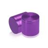 (Set of 4) 1-1/4'' Diameter X 1'' Barrel Length, Affordable Aluminum Standoffs, Purple Anodized Finish Standoff and (4) 2216Z Screws and (4) LANC1 Anchors for concrete/drywall (For Inside/Outside) [Required Material Hole Size: 7/16'']