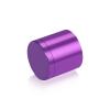 (Set of 4) 1-1/4'' Diameter X 1'' Barrel Length, Affordable Aluminum Standoffs, Purple Anodized Finish Standoff and (4) 2216Z Screws and (4) LANC1 Anchors for concrete/drywall (For Inside/Outside) [Required Material Hole Size: 7/16'']