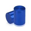 (Set of 4) 1-1/4'' Diameter X 1-1/2'' Barrel Length, Affordable Aluminum Standoffs, Blue Anodized Finish Standoff and (4) 2216Z Screws and (4) LANC1 Anchors for concrete/drywall (For Inside/Outside) [Required Material Hole Size: 7/16'']