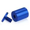 1-1/4'' Diameter X 1-1/2'' Barrel Length, Affordable Aluminum Standoffs, Blue Anodized Finish Easy Fasten Standoff (For Inside / Outside use) [Required Material Hole Size: 7/16'']