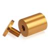 1-1/4'' Diameter X 1-1/2'' Barrel Length, Affordable Aluminum Standoffs, Gold Anodized Finish Easy Fasten Standoff (For Inside / Outside use) [Required Material Hole Size: 7/16'']