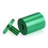 1-1/4'' Diameter X 1-1/2'' Barrel Length, Affordable Aluminum Standoffs, Green Anodized Finish Easy Fasten Standoff (For Inside / Outside use) [Required Material Hole Size: 7/16'']