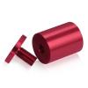 1-1/4'' Diameter X 1-1/2'' Barrel Length, Affordable Aluminum Standoffs, Cherry Red Anodized Finish Easy Fasten Standoff (For Inside / Outside use) [Required Material Hole Size: 7/16'']