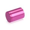 (Set of 4) 1-1/4'' Diameter X 1-1/2'' Barrel Length, Affordable Aluminum Standoffs, Rosy Pink Anodized Finish Standoff and (4) 2216Z Screws and (4) LANC1 Anchors for concrete/drywall (For Inside/Outside) [Required Material Hole Size: 7/16'']