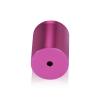 (Set of 4) 1-1/4'' Diameter X 1-1/2'' Barrel Length, Affordable Aluminum Standoffs, Rosy Pink Anodized Finish Standoff and (4) 2216Z Screws and (4) LANC1 Anchors for concrete/drywall (For Inside/Outside) [Required Material Hole Size: 7/16'']