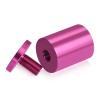 1-1/4'' Diameter X 1-1/2'' Barrel Length, Affordable Aluminum Standoffs, Rosy Pink Anodized Finish Easy Fasten Standoff (For Inside / Outside use) [Required Material Hole Size: 7/16'']