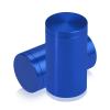 (Set of 4) 1-1/4'' Diameter X 2'' Barrel Length, Affordable Aluminum Standoffs, Blue Anodized Finish Standoff and (4) 2216Z Screws and (4) LANC1 Anchors for concrete/drywall (For Inside/Outside) [Required Material Hole Size: 7/16'']