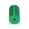 (Set of 4) 1-1/4'' Diameter X 2'' Barrel Length, Affordable Aluminum Standoffs, Green Anodized Finish Standoff and (4) 2216Z Screws and (4) LANC1 Anchors for concrete/drywall (For Inside/Outside) [Required Material Hole Size: 7/16'']