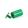 (Set of 4) 1-1/4'' Diameter X 2'' Barrel Length, Affordable Aluminum Standoffs, Green Anodized Finish Standoff and (4) 2216Z Screws and (4) LANC1 Anchors for concrete/drywall (For Inside/Outside) [Required Material Hole Size: 7/16'']