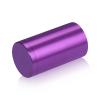 (Set of 4) 1-1/4'' Diameter X 2'' Barrel Length, Affordable Aluminum Standoffs, Purple Anodized Finish Standoff and (4) 2216Z Screws and (4) LANC1 Anchors for concrete/drywall (For Inside/Outside) [Required Material Hole Size: 7/16'']