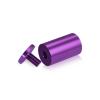 (Set of 4) 1-1/4'' Diameter X 2'' Barrel Length, Affordable Aluminum Standoffs, Purple Anodized Finish Standoff and (4) 2216Z Screws and (4) LANC1 Anchors for concrete/drywall (For Inside/Outside) [Required Material Hole Size: 7/16'']