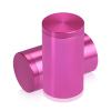 (Set of 4) 1-1/4'' Diameter X 2'' Barrel Length, Affordable Aluminum Standoffs, Rosy Pink Anodized Finish Standoff and (4) 2216Z Screws and (4) LANC1 Anchors for concrete/drywall (For Inside/Outside) [Required Material Hole Size: 7/16'']